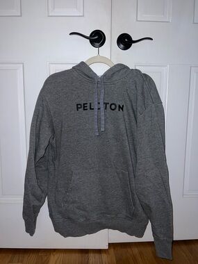 Peloton Charcoal Gray Pullover Hoodie with Black Logo